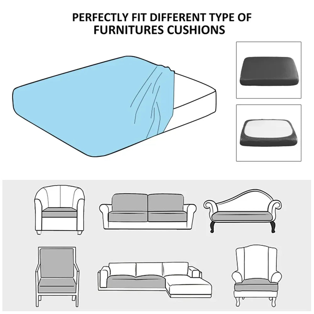 Stretch Jacquard Sofa Seat Cushion Cover – Washable Furniture Protector for Sectional & Loveseat Sofas