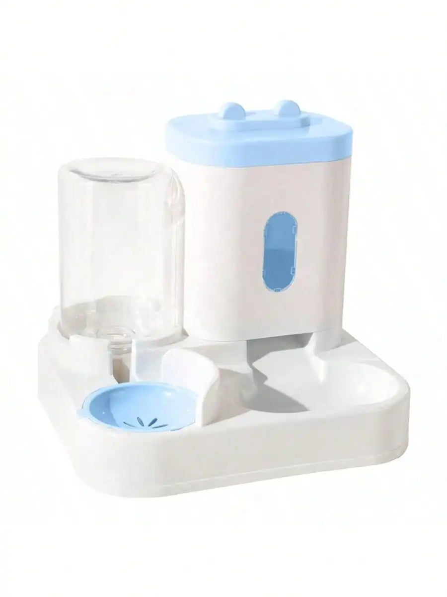 1-Pack Automatic Gravity-Fed Cat Water Dispenser & Feeder – Spill-Proof Large-Capacity One-Piece Food & Water Station