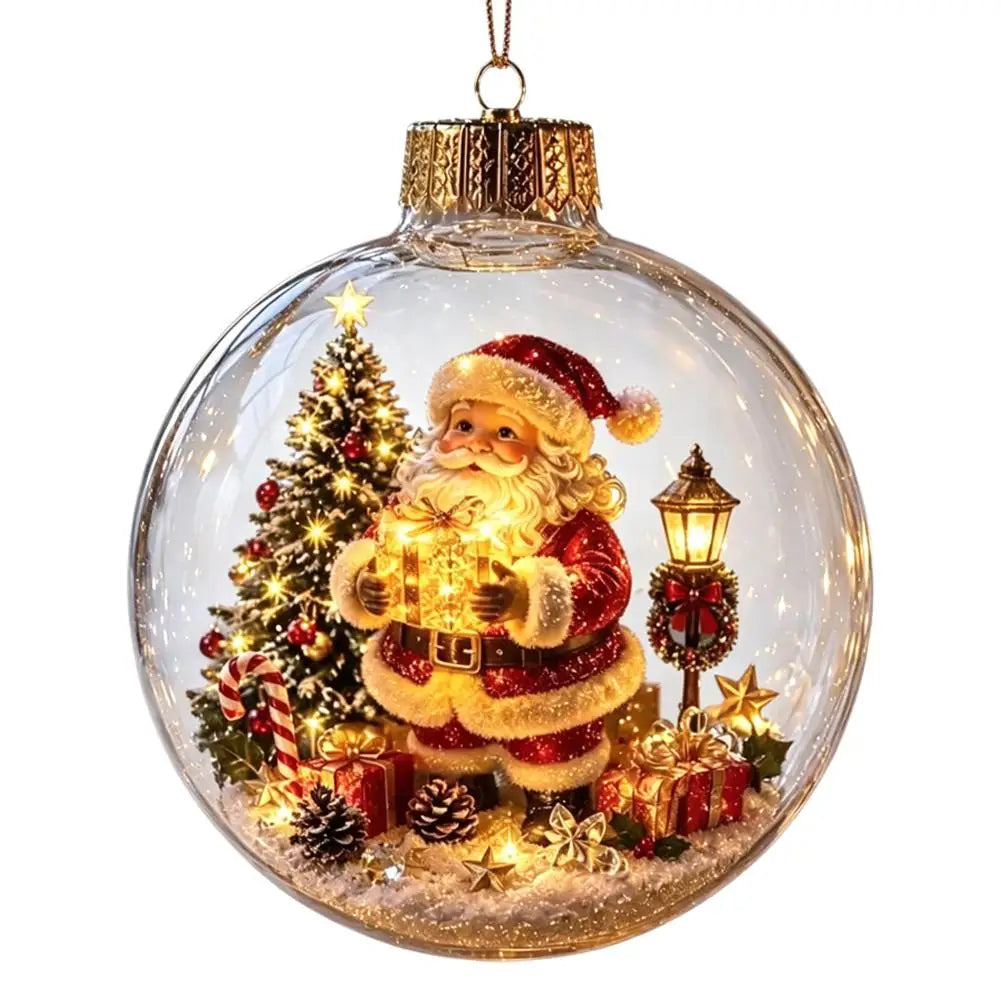 2026 Luminous Christmas Story Crystal Ball – Santa Claus, Snowman & Elk DIY Decoration with Gold Powder for Xmas Home & Party Decor