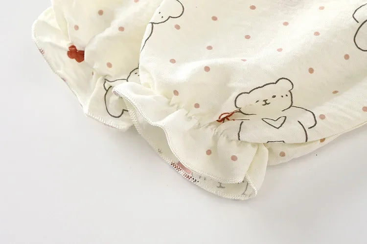 Conjunto de pijama de encaje floral para niñas – Traje de dormir de princesa de manga larga holgado con pantalones para niños