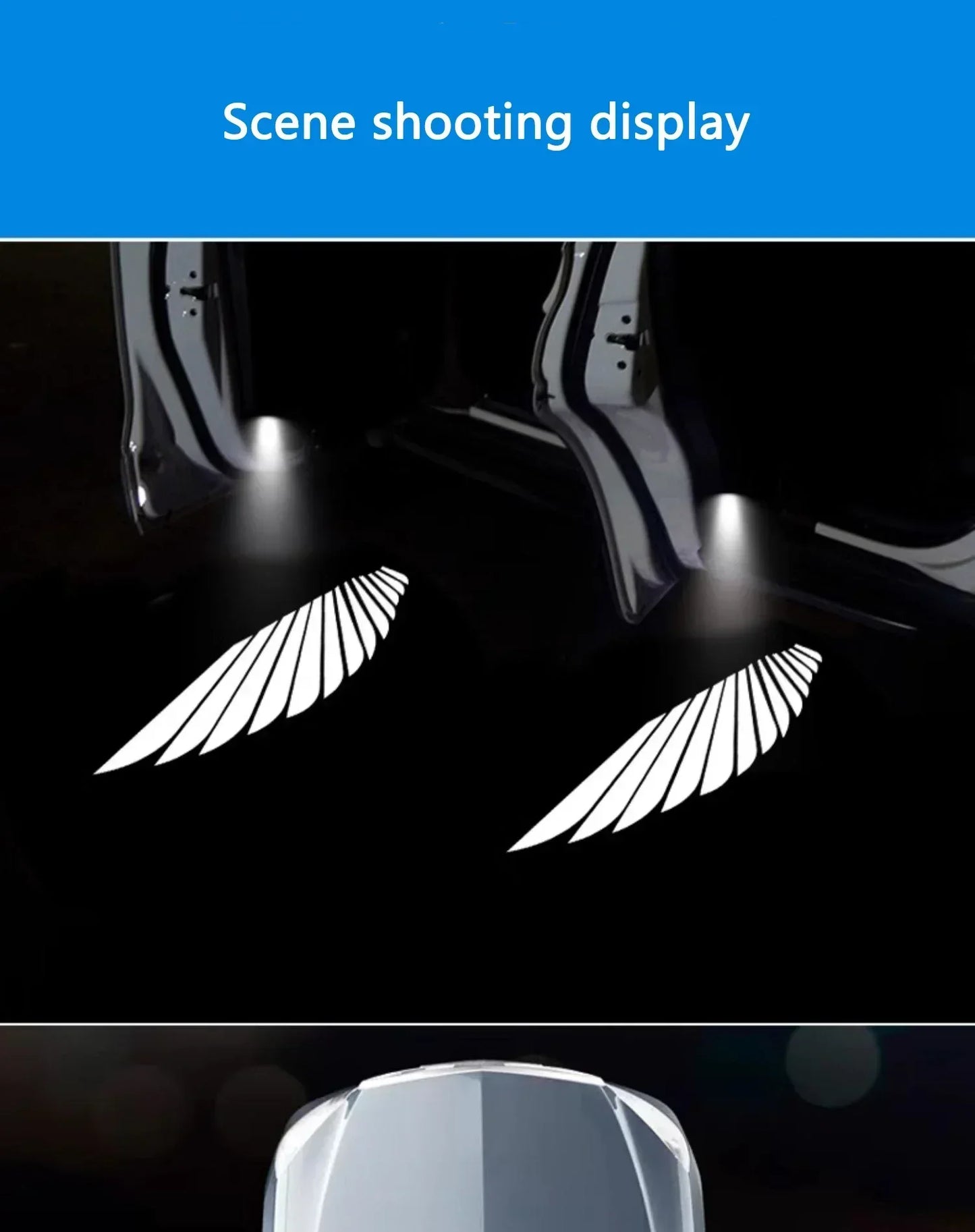 Wireless HD LED Car Door Logo Projector Lights (2/4 Pack) – Battery-Powered Welcome Courtesy Lights, No Wiring Required