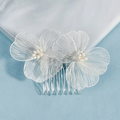 Vintage Gold Floral Bridal Headband with Pearls – Fairy Wedding Tiara for Brides, Prom & Special Occasions