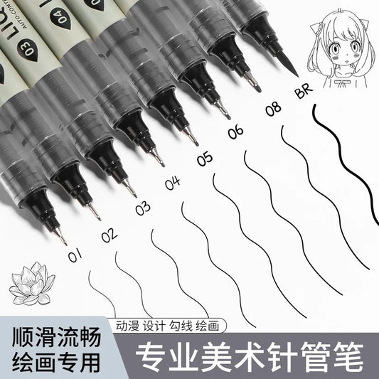 Juego de rotuladores de manga – Bolígrafos de dibujo de línea fina de 5/8 piezas para dibujo, ilustración, caligrafía y útiles escolares
