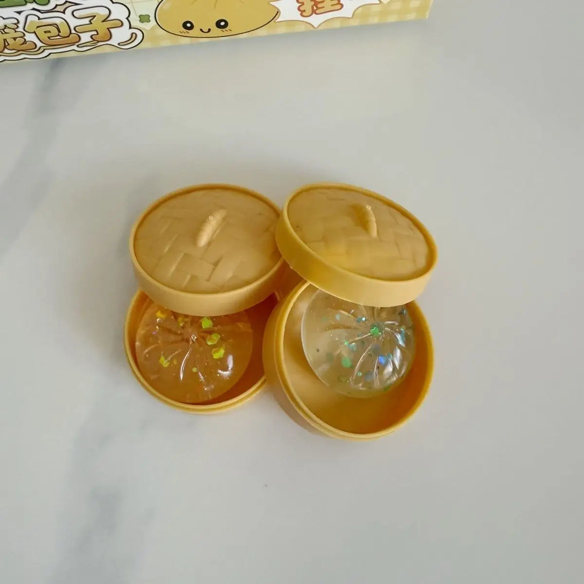Crystal Bun Card Cute Mini Dumpling Squishy Toy – Slow Rebound Stress Relief Squeeze Toy, Fun Office Fidget Gift, Desk Decoration & Prank Toy