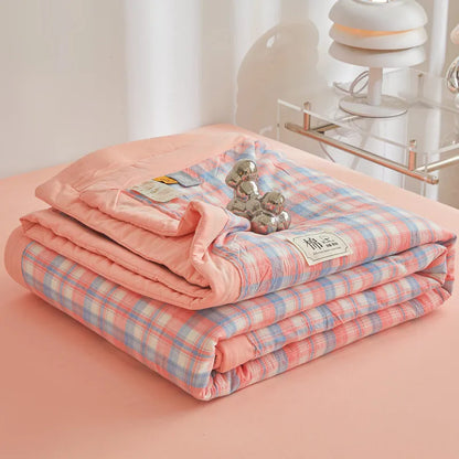 100% Cotton Summer Quilt – Lightweight Long Staple Cotton Comforter for Twin, Queen & Double Beds