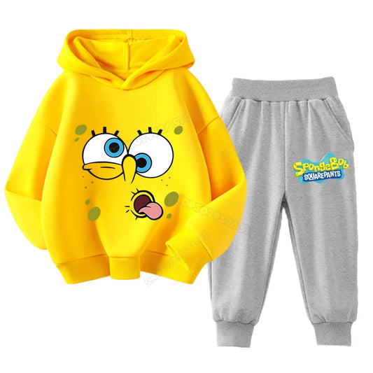 Conjunto deportivo infantil de Bob Esponja – Conjunto de sudadera con capucha y pantalones de chándal de Patrick Estrella para niños y niñas