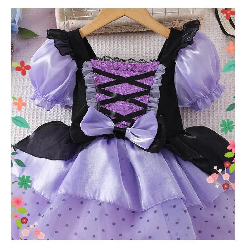2026 Gothic Lolita Witch Costume Dress – Japanese-Inspired Ruffle Bow Princess Dress for Halloween, Christmas & Parties