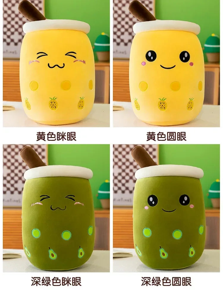 Giant Bubble Tea Plush Pillow – 22–70cm Squishy Milk Tea Boba Stuffed Toy Fruit Drink Bottle Decor Gift