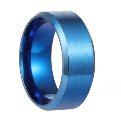 Anillo de dije de acero inoxidable negro – Banda mate de boda y compromiso para hombres y mujeres | Regalo de joyería de moda minimalista