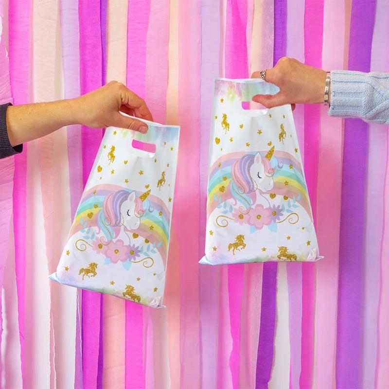10/25/50 unidades Bolsas de Regalo de Unicornio para Dulces – Lindas Bolsas de Mano para Recuerdos de Fiesta, Decoraciones de Cumpleaños, Baby Showers, Regalos para Niños y Artículos de Celebración