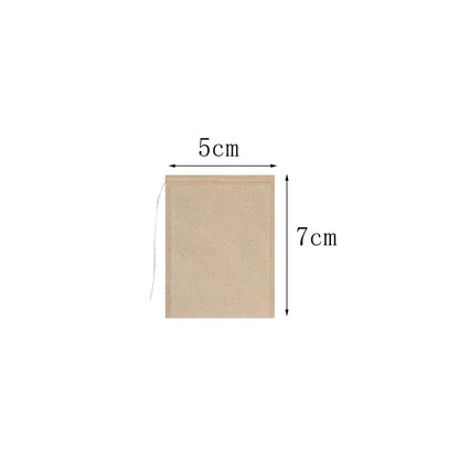 100pcs Empty Tea Bags with Drawstring – Disposable Filter Bags for Loose Leaf Tea, Coffee Beans, Herbal Powder & Spices, Biodegradable Paper Tea Strainer Bags for Home Brewing