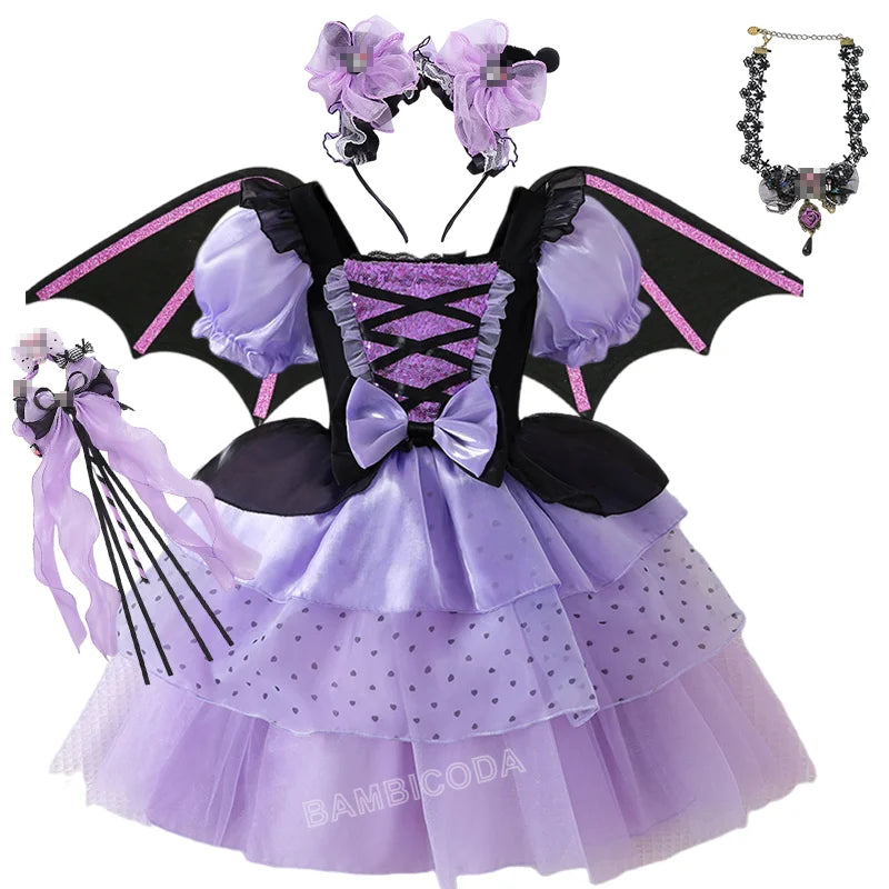 2026 Gothic Lolita Witch Costume Dress – Japanese-Inspired Ruffle Bow Princess Dress for Halloween, Christmas & Parties
