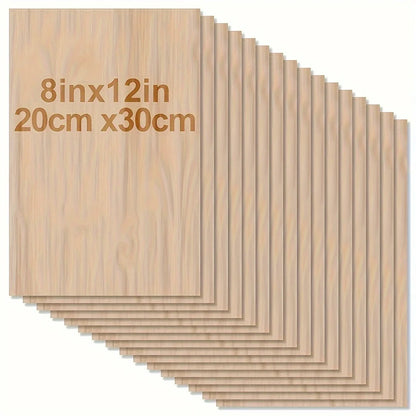 Feuilles de contreplaqué de tilleul (4 à 48 pièces) – Panneaux de bois de 20 × 30 cm découpés au laser de 2 mm pour les loisirs créatifs, la gravure laser, la peinture et la fabrication de modèles