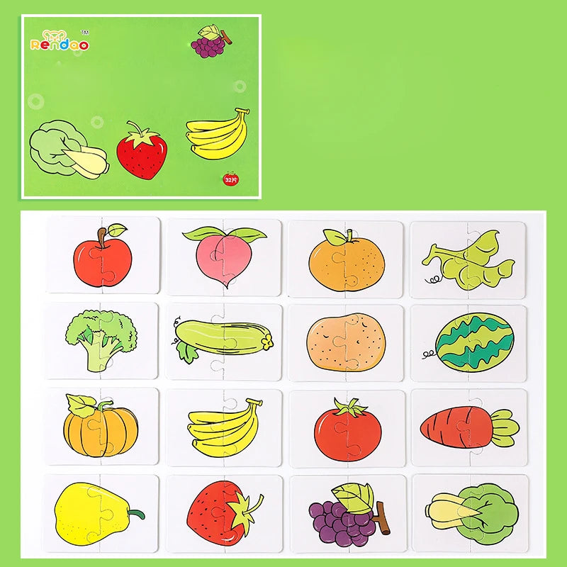 Montessori Wooden Building Blocks Color & Shape Matching Puzzle Educational Toy for Kids