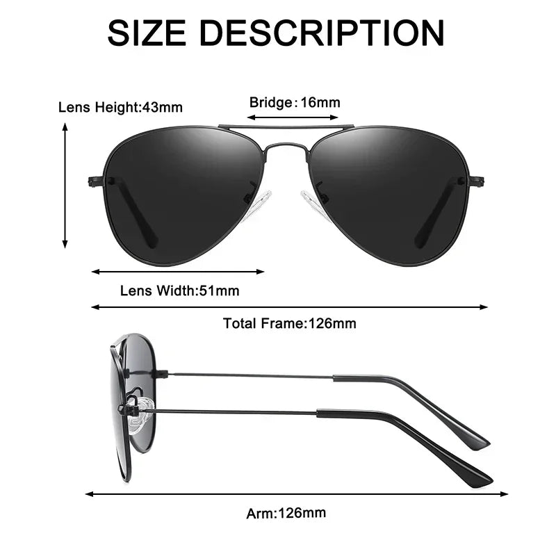 Kids' Polarized Pilot Sunglasses – Classic Metal Frame Children's Eyewear with UV400 Protection for Girls & Outdoor Activities