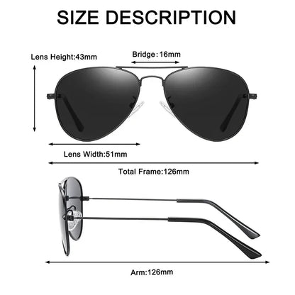 Kids' Polarized Pilot Sunglasses – Classic Metal Frame Children's Eyewear with UV400 Protection for Girls & Outdoor Activities