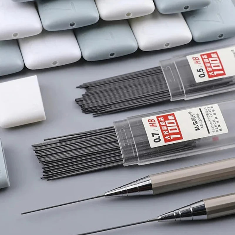 Mines de crayon mécanique 2B/HB – Recharges de graphite de 0,5 mm et 0,7 mm pour l'écriture, le dessin, l'esquisse, les fournitures scolaires et de bureau