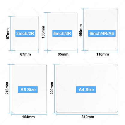 50 Sheets Laminating Film – 80 Micron PET/EVA Thermal Lamination Pouches for 3R, 4R, 5R, A6, A5 & A4, Photos, Files, Cards & Menus