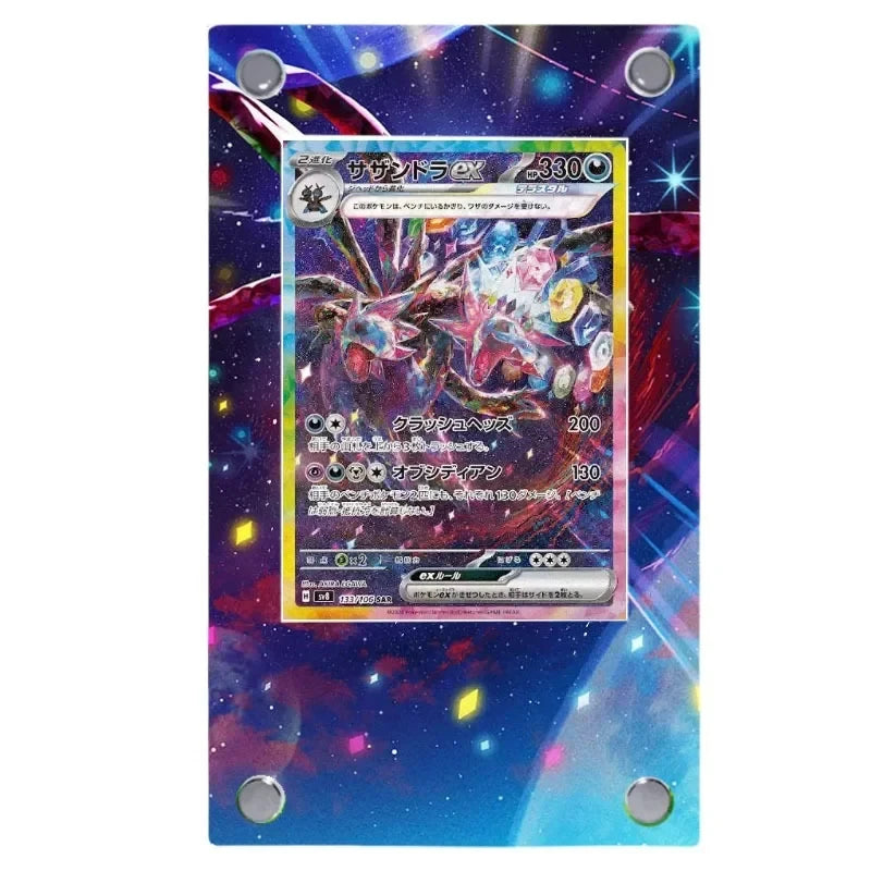Expositor de metacrilato para cartas Pokémon – Psyduck, Bulbasaur, Mewtwo, Charmander y soporte protector para cartas de personajes