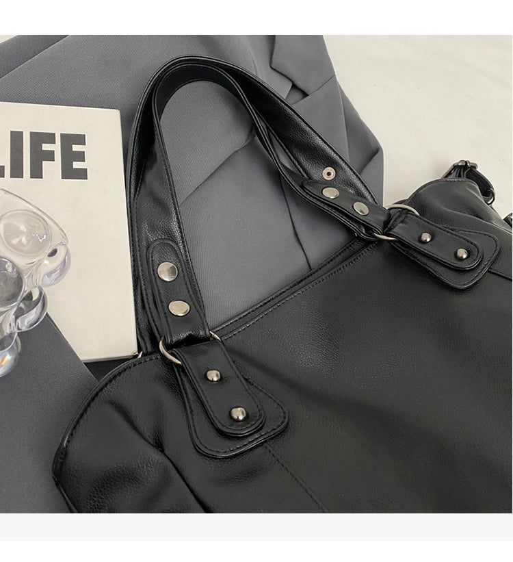 Women’s PU Leather Shoulder Bag – 2026 Fashion Handbag with Soft Interior Compartment, Contrast Color Design, Zipper Closure, Stylish Everyday Purse for Work, Travel & Casual Use