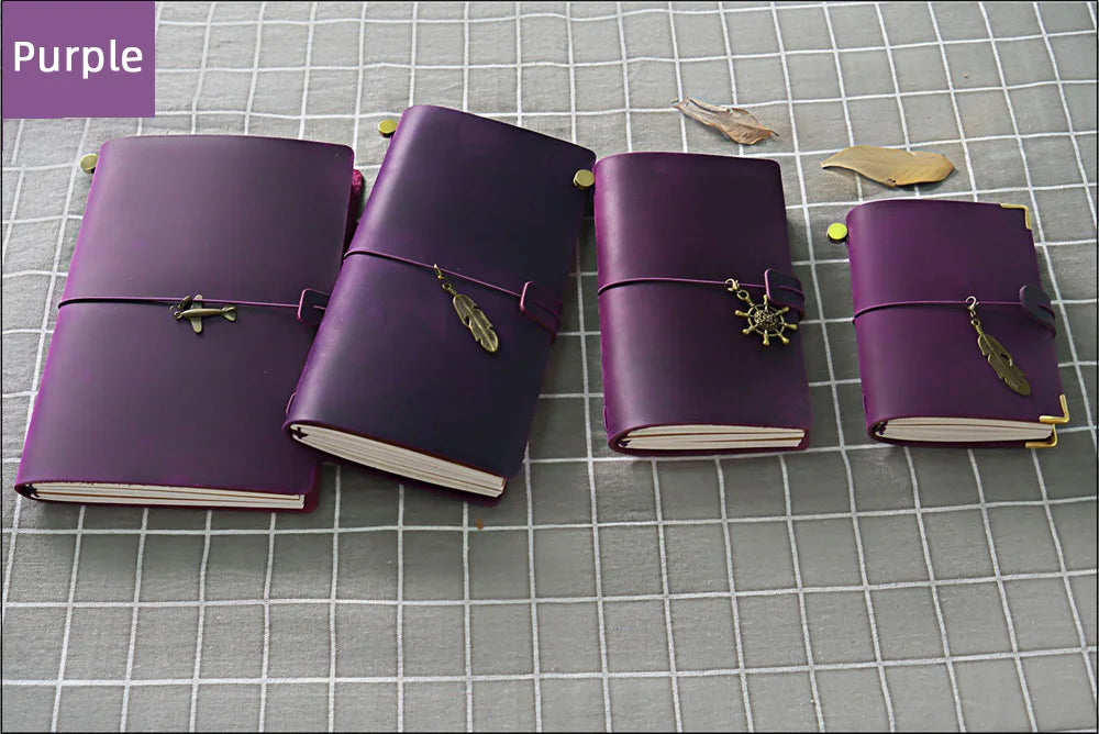 Genuine Leather Refillable Travel Journal – Handmade Retro Diary, Sketchbook & Notebook
