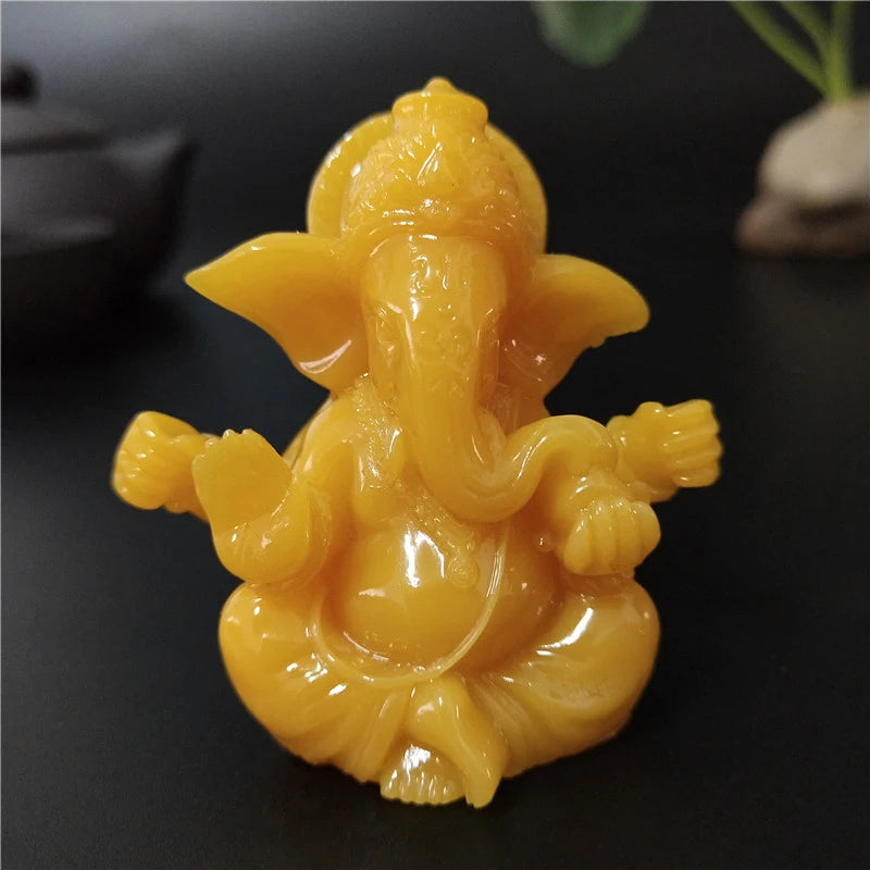 Statue de Ganesha en bronze – Figurine de sculpture du dieu éléphant hindou pour décoration de maison, de bureau, décoration spirituelle et cadeau