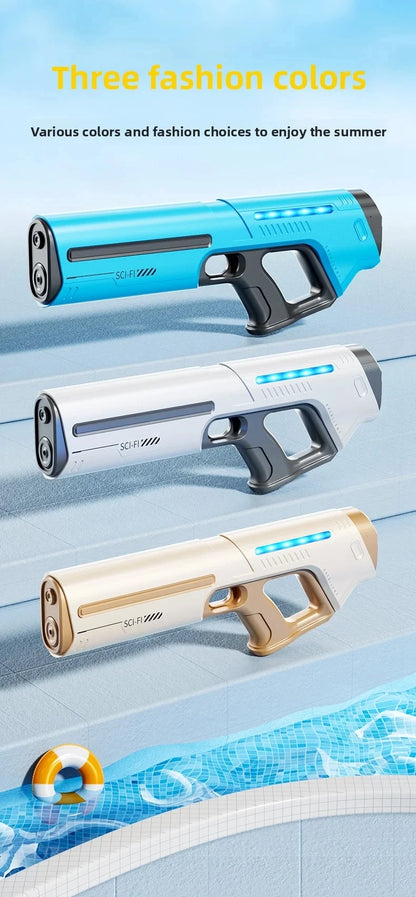 Pistolet à Eau Électrique pour Adultes – Puissant Lanceur d'Eau Automatique avec Grand Réservoir d'Eau pour Piscine d'Été, Plage et Jeux Aquatiques Extérieurs