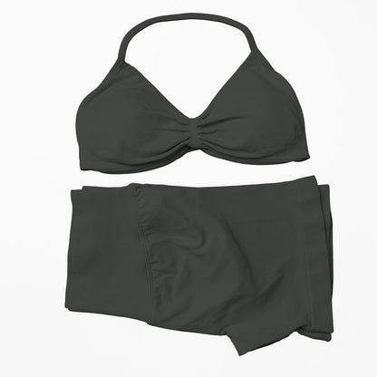 Seamless 2-Piece Yoga Sports Set – Strappy Halter Crop Top with Removable Pads & Quick-Dry Backless Shorts for Gym and Fitness