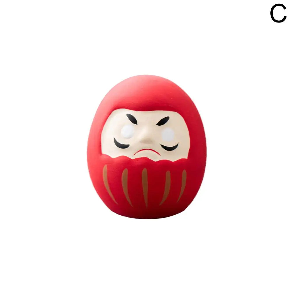 Japanese Daruma Doll Figurine – Traditional Ceramic Lucky Fortune Charm, Miniature Home Decor Ornament & Cultural Gift