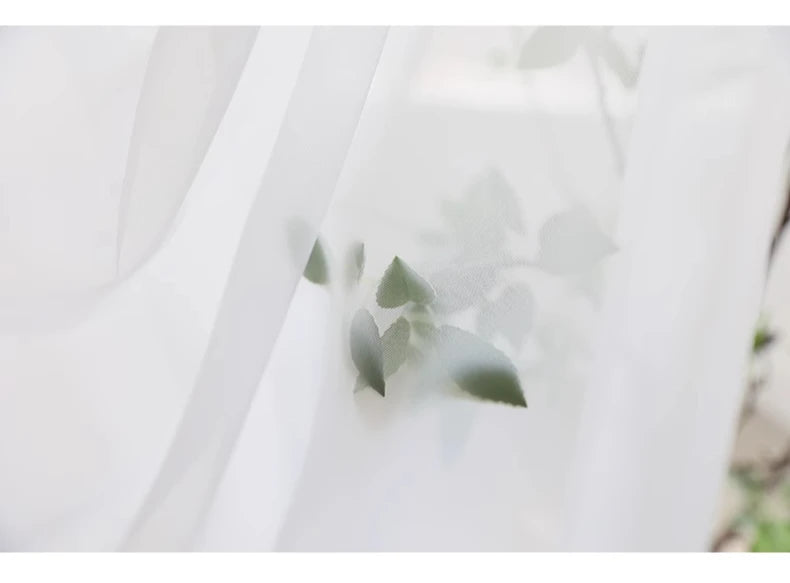 Cortinas de tul blanco transparente modernas – Paneles transparentes para ventanas de sala de estar y dormitorio