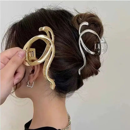 Elegant Geometric Bow Hair Claw Clip for Women – Vintage Large Metal Hair Clip Barrette Hair Accessory