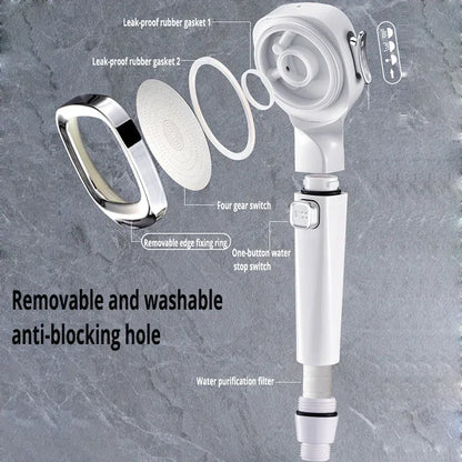Pommeau de douche haute pression – Pulvérisateur de douche à main 3 modes à économie d'eau, fonction d'arrêt à une touche, accessoire de douche de salle de bain réglable pour la maison