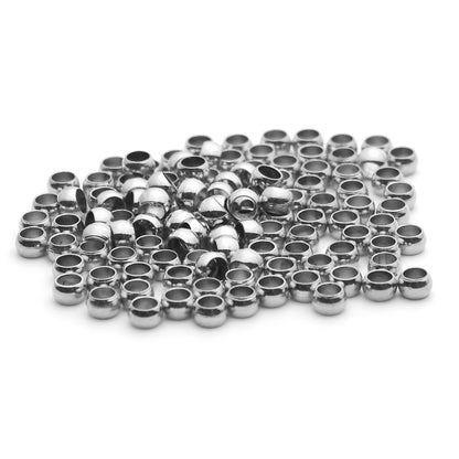 100–200 Piece Stainless Steel Crimp Stopper Beads (1.5–3mm) – Ball Spacer End Beads for DIY Bracelets, Necklaces & Jewelry Making