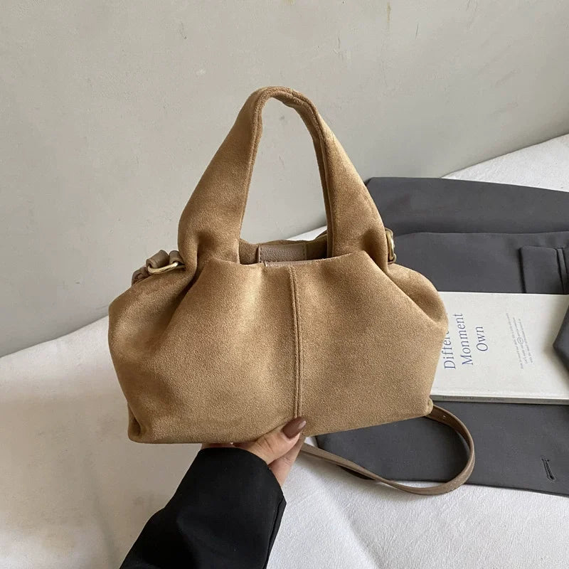 Sac à main bouffant français – Sac à bandoulière givré tendance avec fermoir magnétique, sac à main rétro en forme de nuage, sac à main tendance de style boîte à déjeuner pour femmes pour une utilisation décontractée et quotidienne
