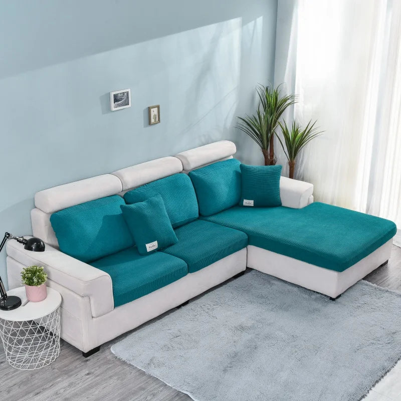 Polar Fleece Sofa Seat Cushion Cover – Stretch Furniture Protector for Pets, Kids & Living Room