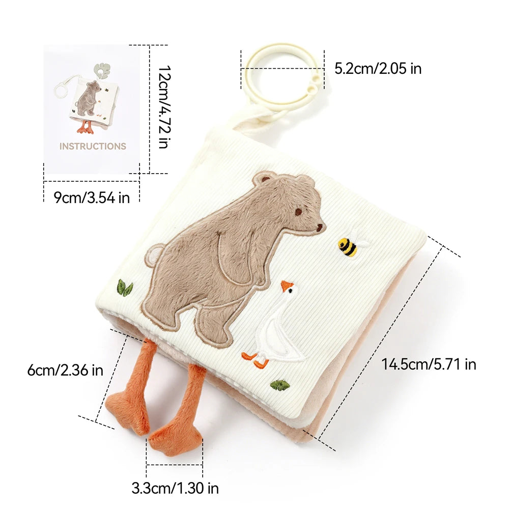 Soft Baby Tissue Box Cloth Book – Plush Sensory Security Blanket Cube with Crinkle Sounds & Mirror, Fine Motor Activity Toy, 9 Styles