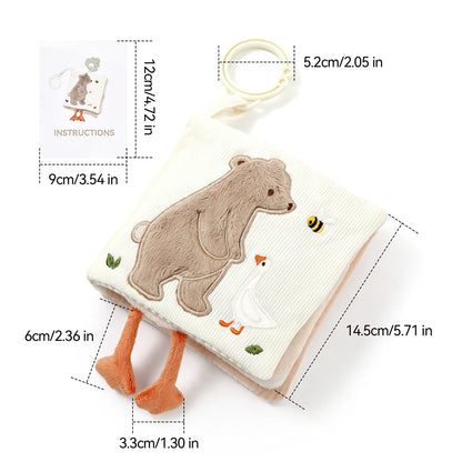 Soft Baby Tissue Box Cloth Book – Plush Sensory Security Blanket Cube with Crinkle Sounds & Mirror, Fine Motor Activity Toy, 9 Styles