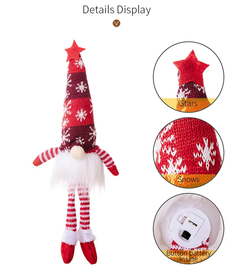 2026 Glowing Gnome Christmas Doll – Faceless Merry Christmas Decoration for Home, Navidad & New Year Holiday Gifts