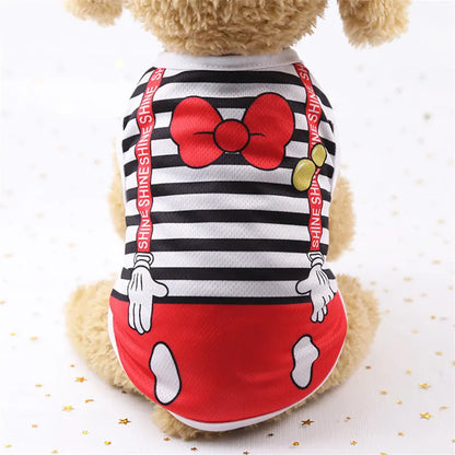 Cute Cartoon Dog Vest – Soft Lightweight Summer T-Shirt for Small Dogs & Puppies, Casual Pet Clothing