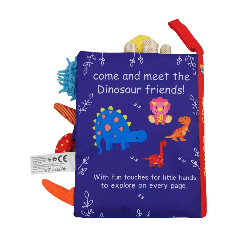 Livre en tissu éducatif pour bébés – Jouet d'apprentissage pour nourrissons de 0 à 36 mois, livre sensoriel d'éveil avec papier bruissant, hochet en queue, activité de puzzle interactive parent-enfant pour tout-petits