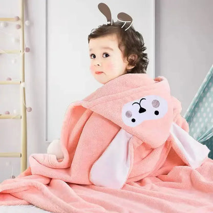 Thickened Baby Hooded Bath Towel – Super Soft Absorbent Pure Cotton Cloak Blanket for Newborns & Children