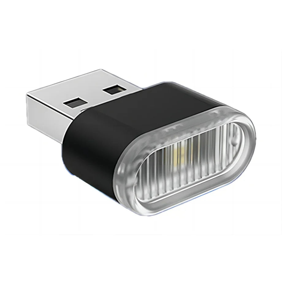 Mini USB LED Luz Ambiental Interior para Coche – Lámpara de Ambiente de Neón Plug & Play y Luz de Emergencia