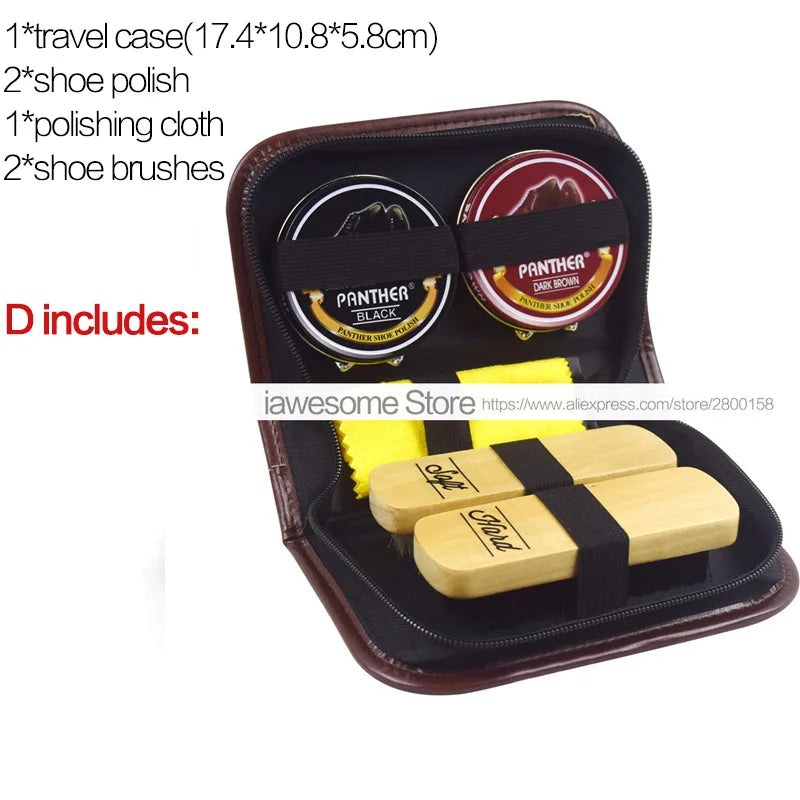 Professional Shoe Care Kit – Portable Leather Shoe Cleaning & Polishing Set with Brush, Shoehorn & Shine Tools for Boots & Sneakers
