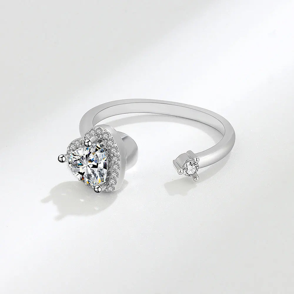 Anillo giratorio antiestrés de mariposa y flor con diamantes de imitación – Anillo giratorio antiansiedad para mujer | Joyería ajustable para aliviar el estrés