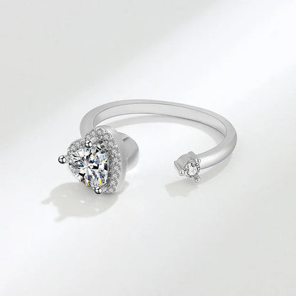 Anillo giratorio antiestrés de mariposa y flor con diamantes de imitación – Anillo giratorio antiansiedad para mujer | Joyería ajustable para aliviar el estrés