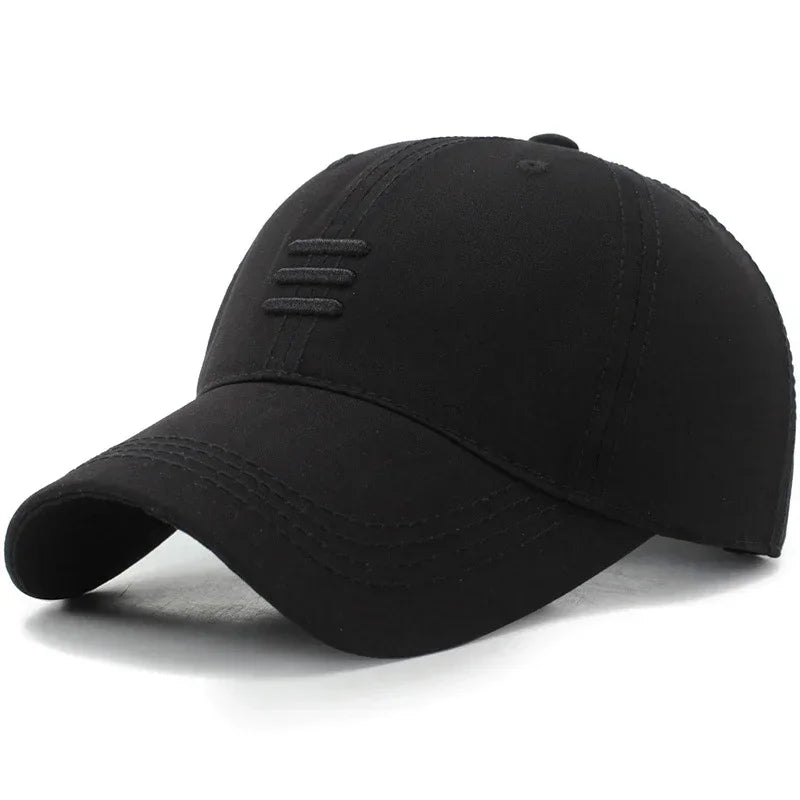 4-Color Soft Cotton Baseball Cap – Unisex Snapback Dad Hat with Three-Bar Design for Men & Women, Casual Outdoor Sports