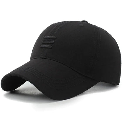 4-Color Soft Cotton Baseball Cap – Unisex Snapback Dad Hat with Three-Bar Design for Men & Women, Casual Outdoor Sports