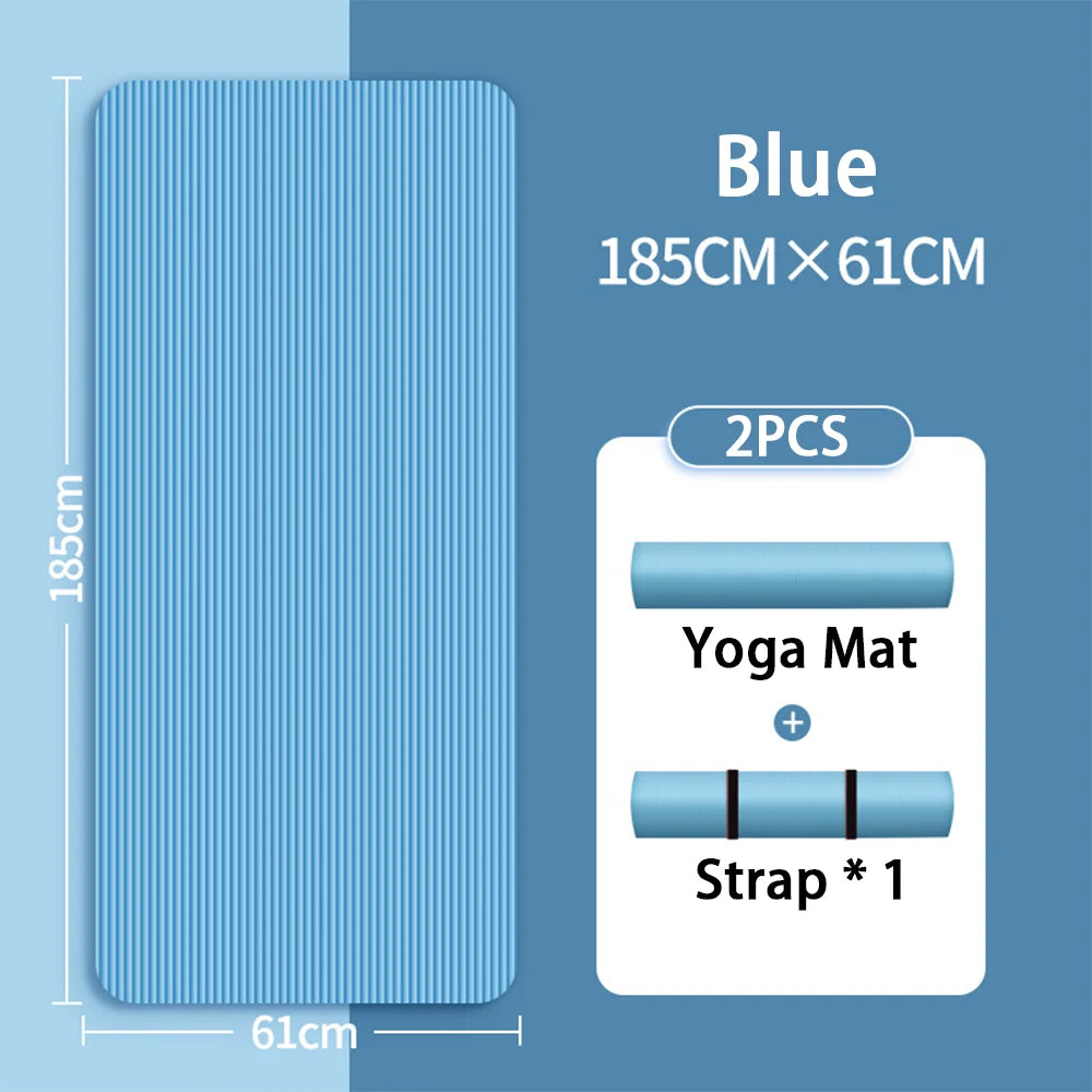 Colchoneta de Yoga NBR de 8MM – Colchoneta de Ejercicio Gruesa Antideslizante para Principiantes, Yoga en Casa, Baile, Entrenamientos de Fitness y Equipos de Entrenamiento de Suelo
