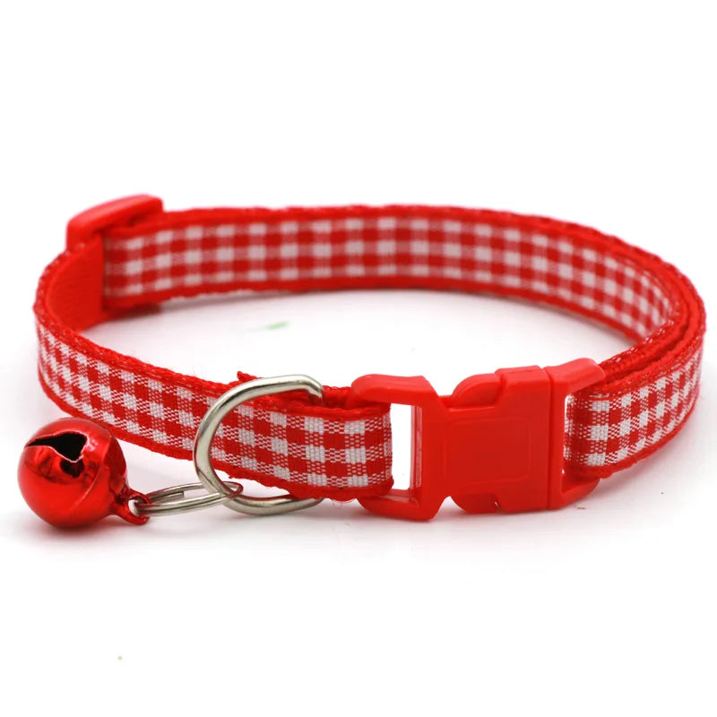 Cute Avocado Cat Collar – Adjustable Plaid Pet Collar with Bell & Candy Avocado Pendant, Cartoon Necklace for Cats & Small Dogs