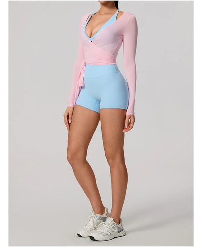 Women’s Long Sleeve Yoga Top – Quick-Dry Breathable Sportswear for Gym, Pilates, Dance & Ballet